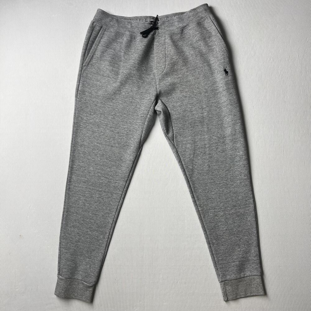 Polo Ralph Lauren Pants Mens Large Gray Sweatpants Drawstring Joggers Pony Logo